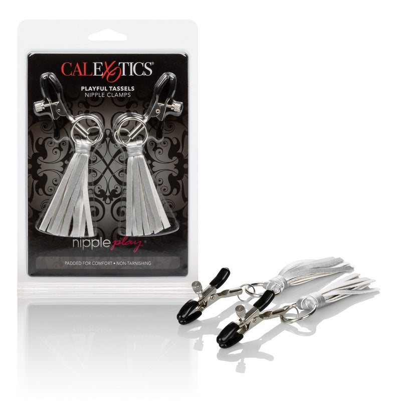 SE2614-10-2 Playful Tassels Nipple Clamps Silver