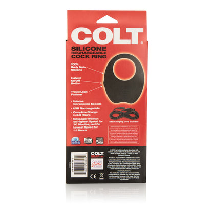 SE6850-03-3 COLT Silicone Rechargeable Cock Ring Black