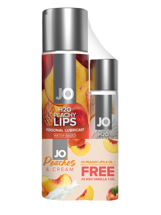 JO Peaches & Cream - JO Peachy Lips 4 fl.oz. + GWP JO H2O Vanilla 1 fl.oz