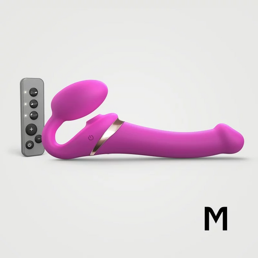 MULTI ORGASM BENDABLE STRAP-ON - M - FUCHSIA