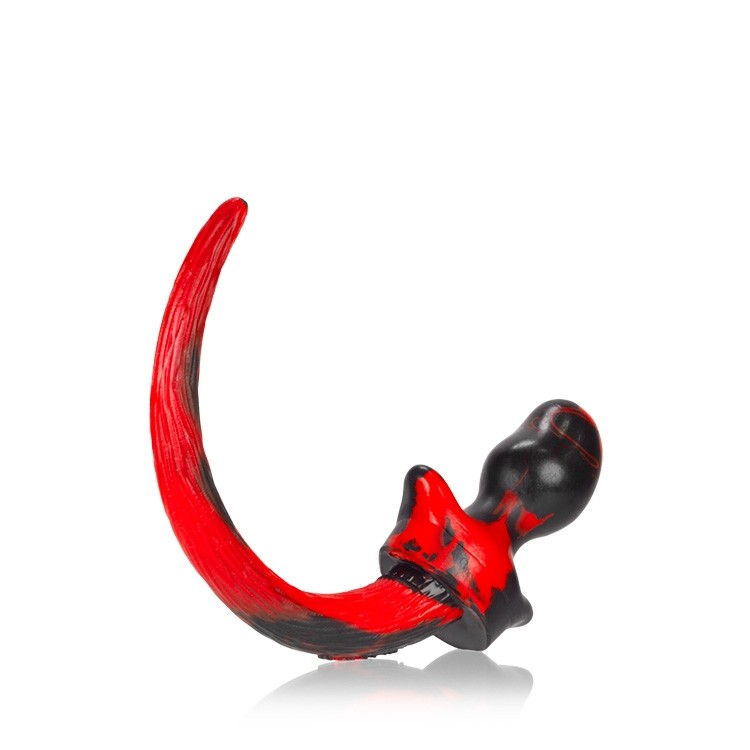 BEAGLE, puppy tail buttplug, RED SWIRL, Medium