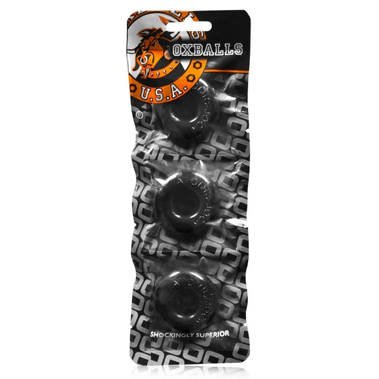 Oxballs RINGER, 3-pack of DO-NUT-1 - BLACK