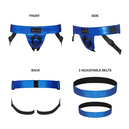 LEATHERETTE HARNESS CURIOUS - METALLIC BLUE